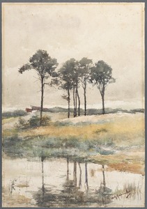 33133 Gezicht op een bomenlandschap, mogelijk de Utrechtse Heuvelrug.